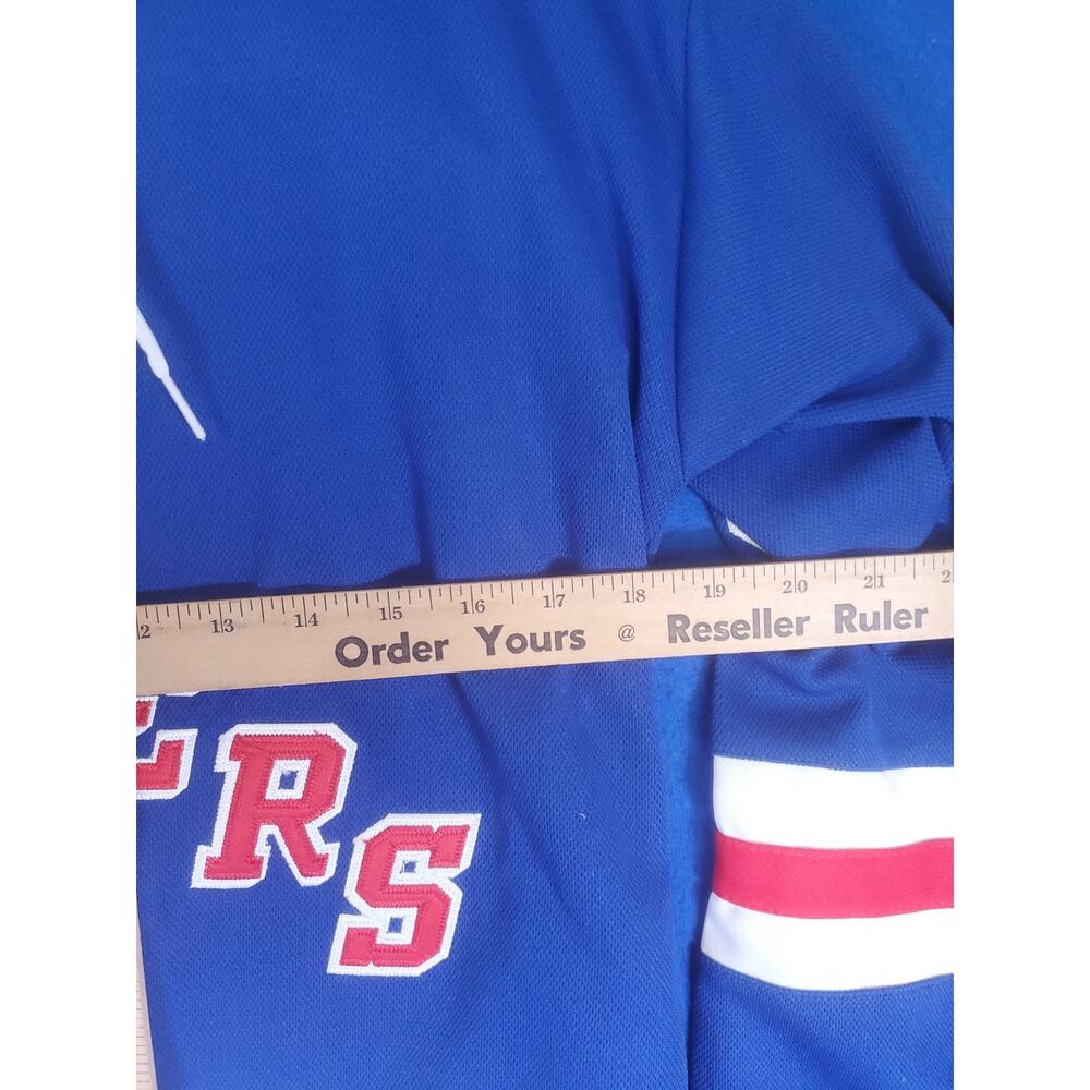 Reebok NY Rangers Mika Zibanejad 93 Blue Lace Up Hockey Jersey Women Size Large - Picture 10 of 16